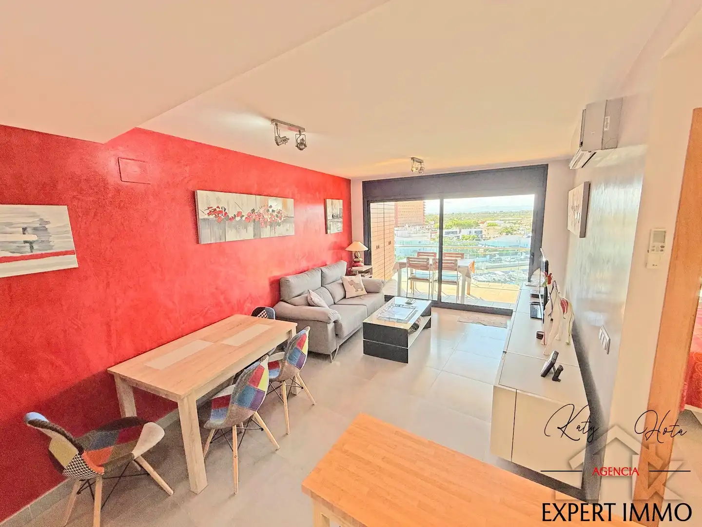 Sala de estar de Apartamento en venta en Roses con Aire acondicionado, Calefacción y Terraza