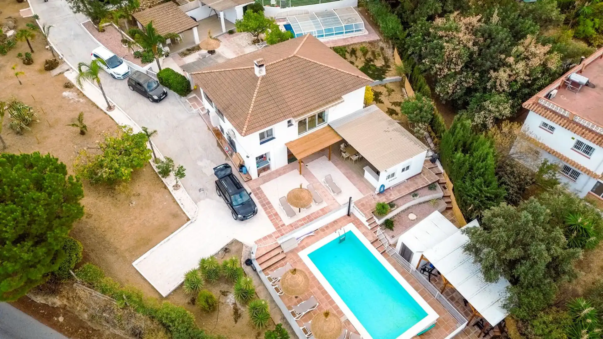 Vista exterior de Finca rústica de alquiler en Mijas con Jardín privado, Terraza y Piscina
