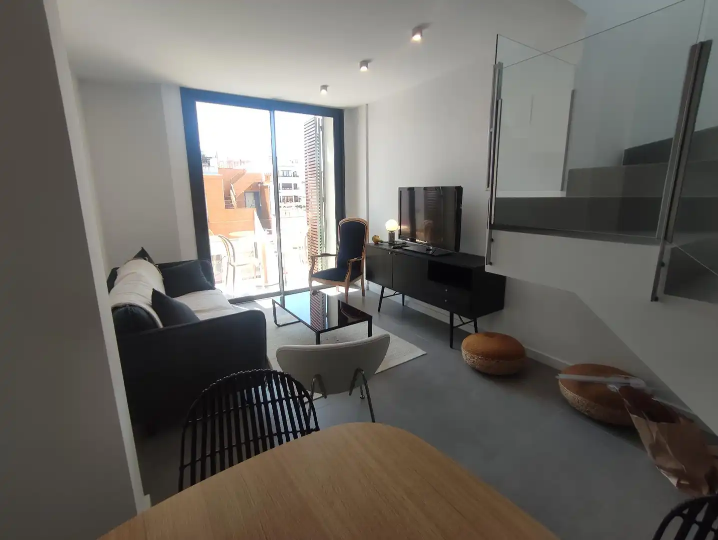 Sala de estar de Dúplex de alquiler en Palamós con Aire acondicionado, Terraza y Amueblado