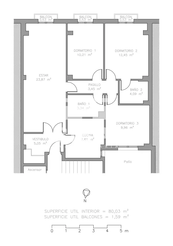 Piso en venta en Arrasate / Mondragón con Calefacción y Balcón