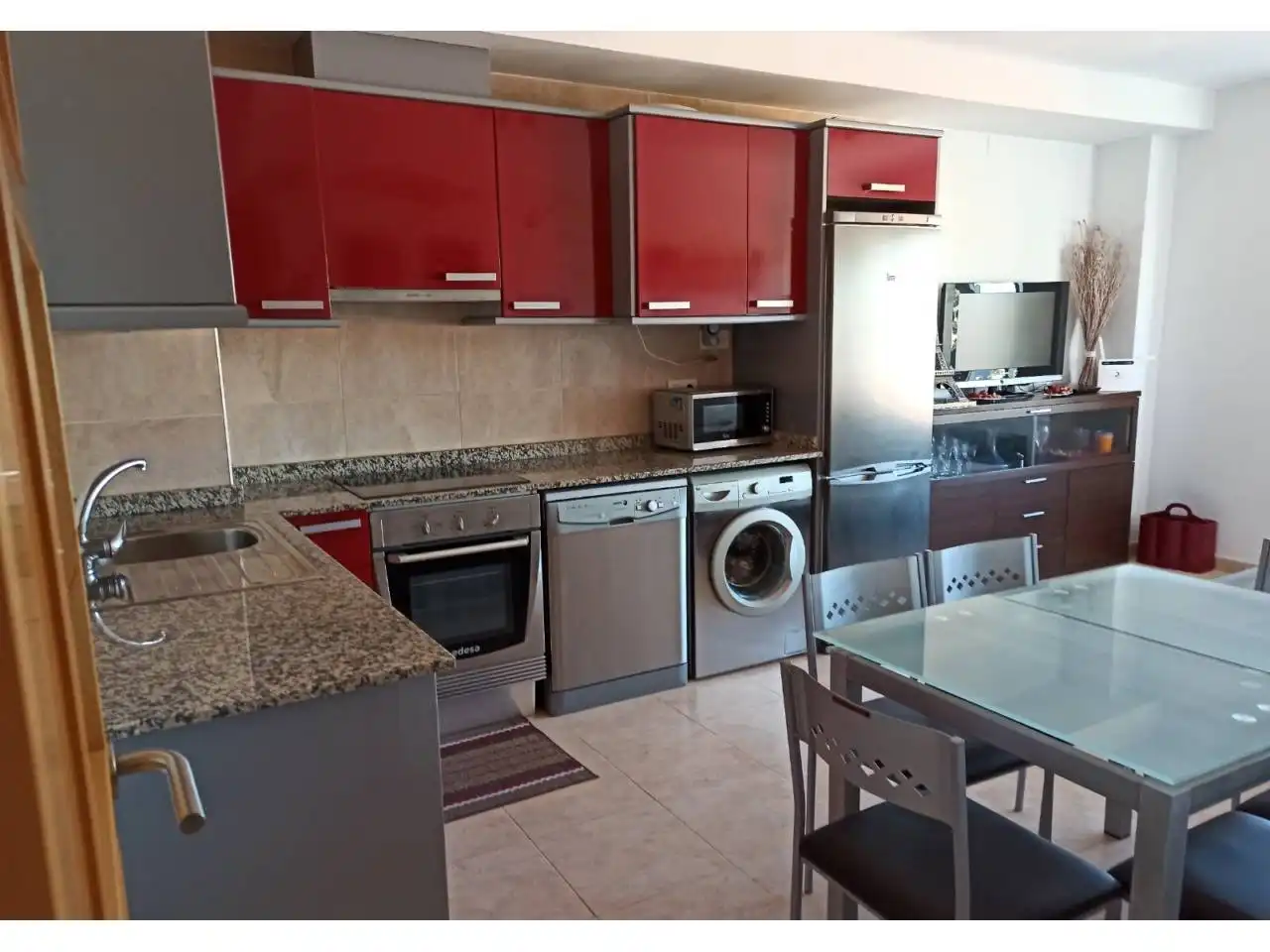 Kitchen of Flat for sale in Burriana / Borriana  with Air Conditioner and Furnished