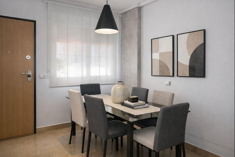 Menjador de Planta baixa de lloguer en San Pedro del Pinatar amb Aire condicionat, Jardí privat i Moblat