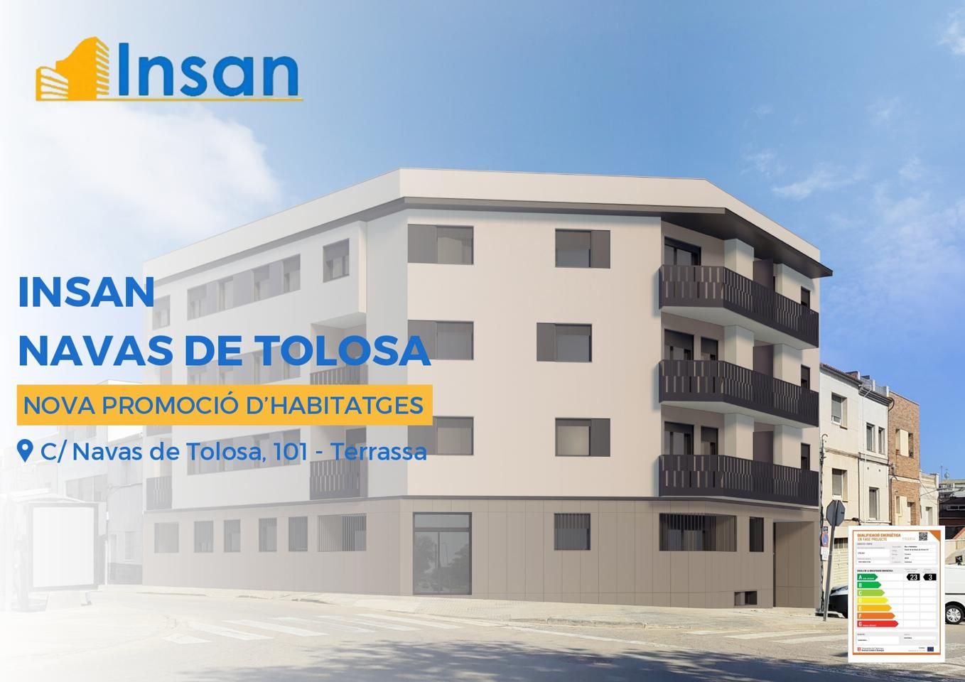 Exterior view of Flat for sale in Terrassa  with Air Conditioner and Terrace