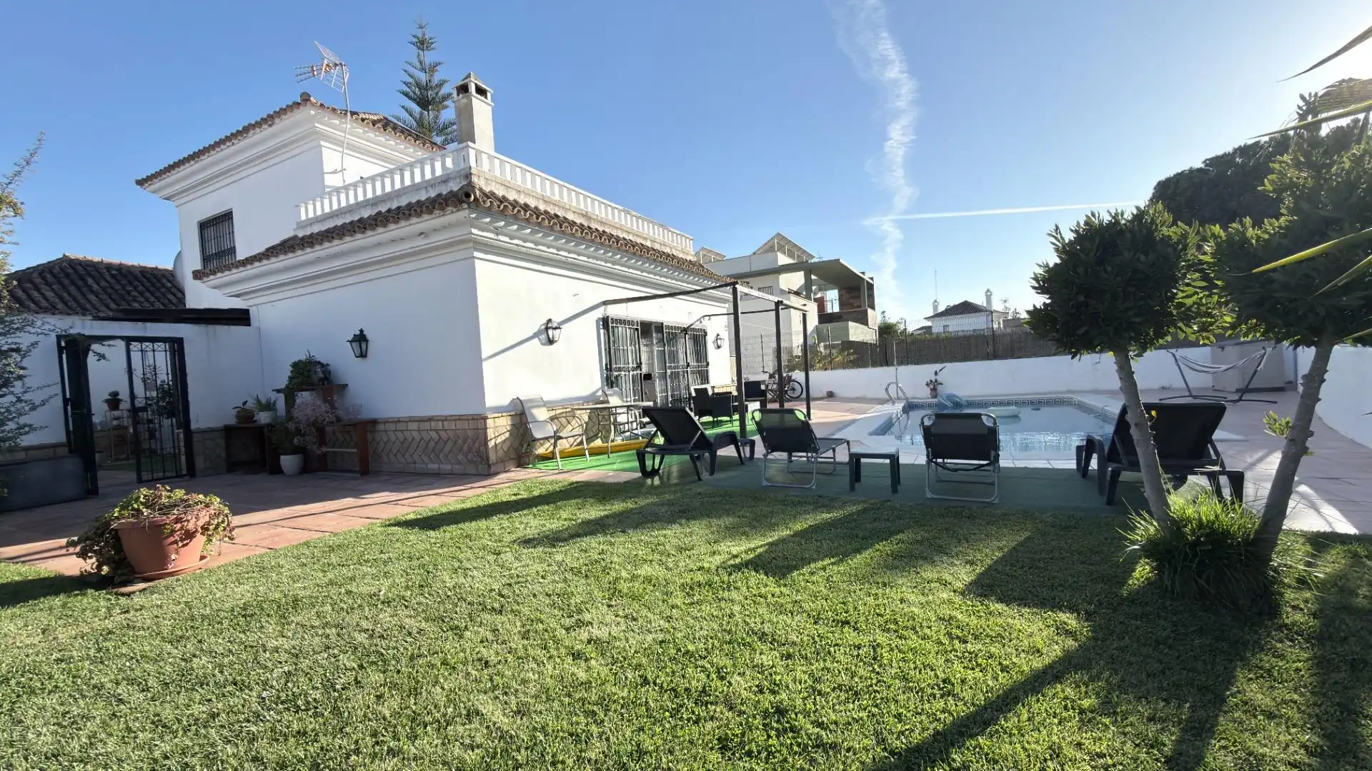 Jardín de Casa o chalet en venta en El Portil con Aire acondicionado, Jardín privado y Piscina