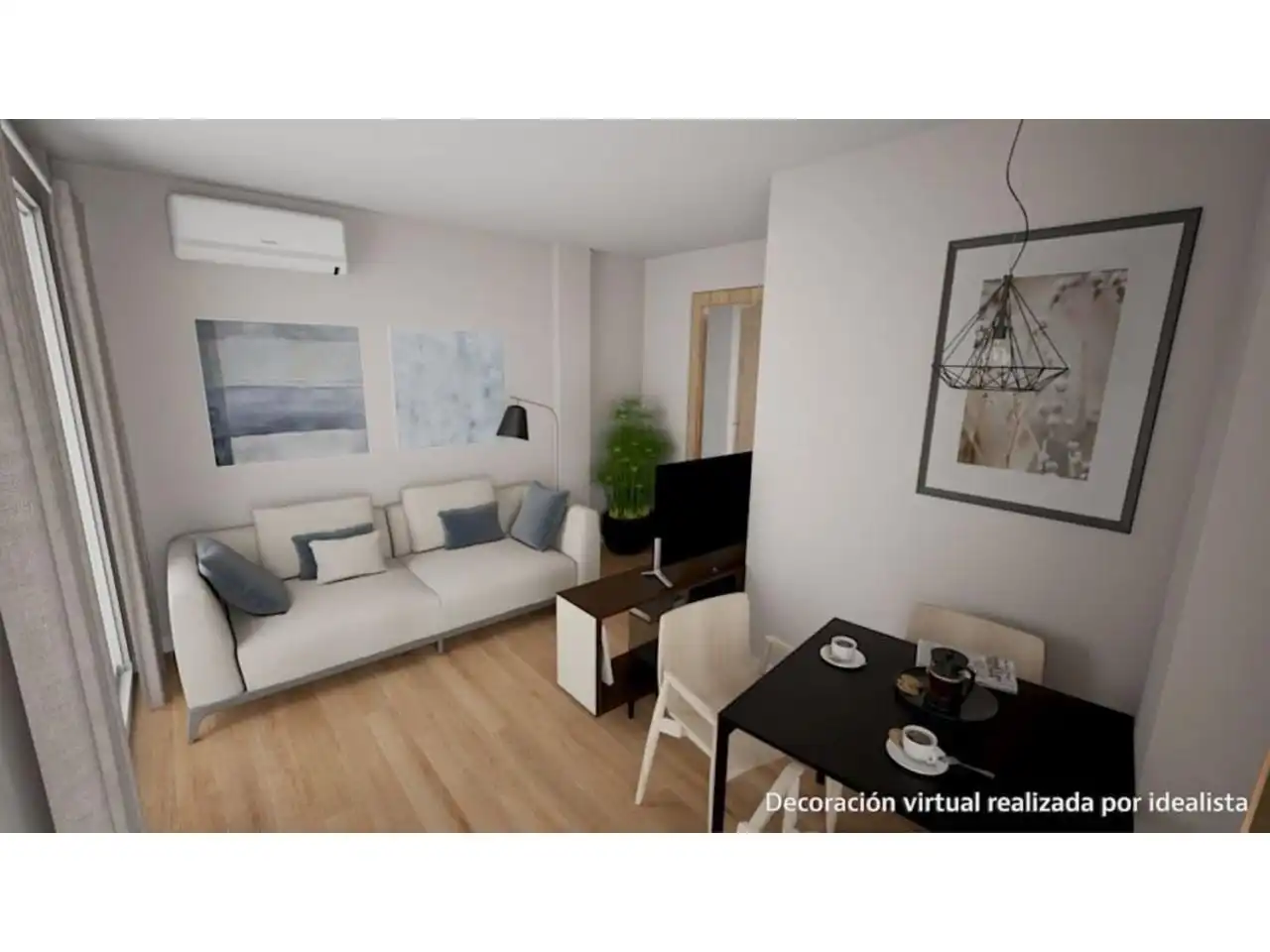 Wohnzimmer von Einfamilien-Reihenhaus zum Verkauf in La Ràpita mit Klimaanlage, Terrasse und Abstellraum