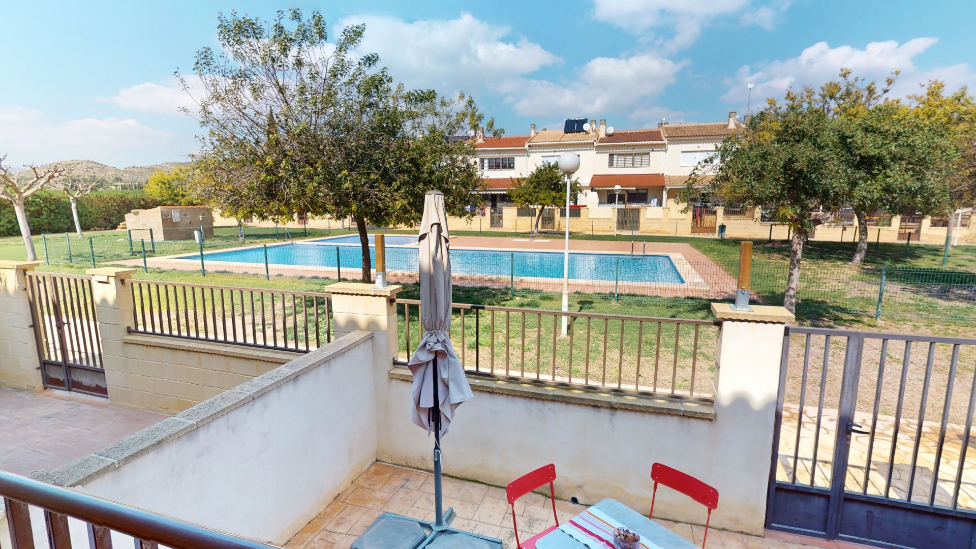 Swimming pool of Single-family semi-detached for sale in Aspe  with Air Conditioner, Terrace and Furnished