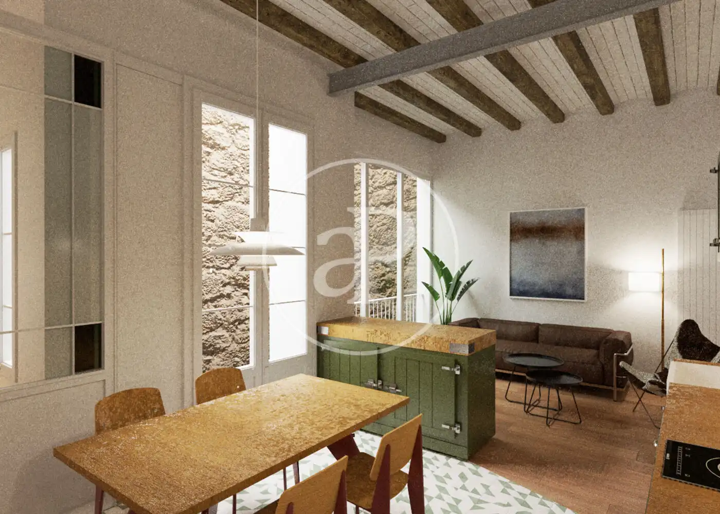 Cocina de Piso en venta en Barcelona con Aire acondicionado, Calefacción y Terraza