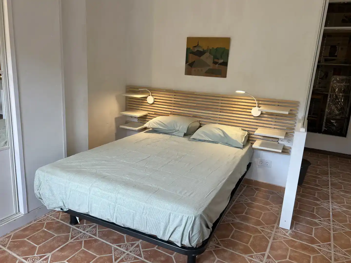 Schlafzimmer von Wohnung zur Miete in Málaga mit Klimaanlage, Privatgarten und Möbliert