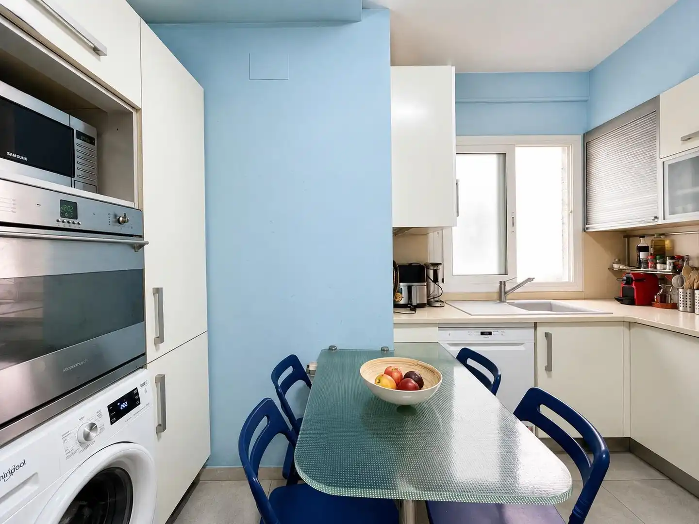 Küche von Wohnung zum Verkauf in Esplugues de Llobregat mit Klimaanlage, Parkett und Terrasse