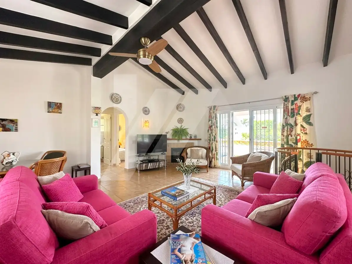 Sala de estar de Casa o chalet en venta en Moraira con Calefacción, Jardín privado y Terraza
