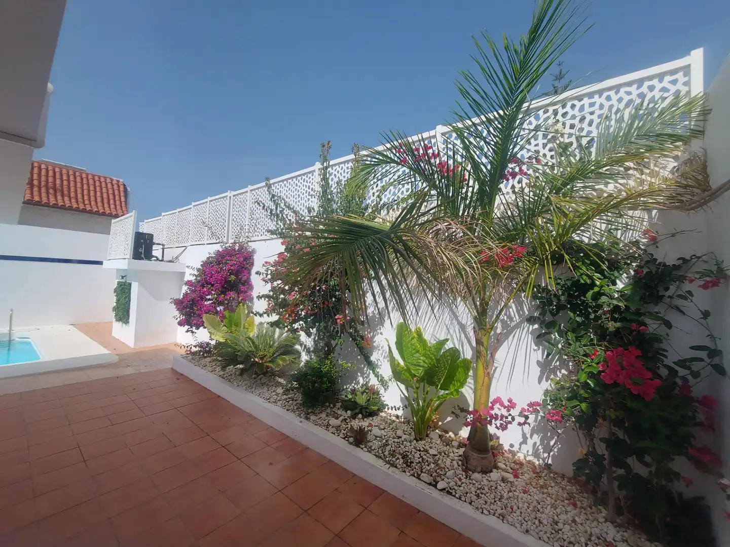 Terrassa de Casa adosada de lloguer en San Bartolomé de Tirajana amb Aire condicionat, Jardí privat i Terrassa