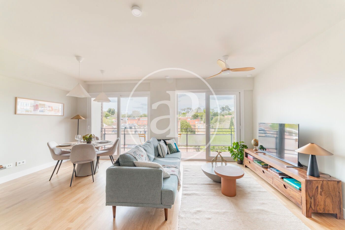 Living room of Flat to rent in  Madrid Capital  with Air Conditioner, Heating and Terrace