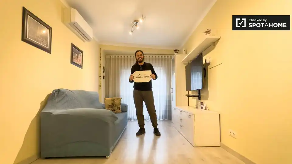 Wohnzimmer von Wohnung zur Miete in Barcelona mit Klimaanlage, Heizung und Möbliert