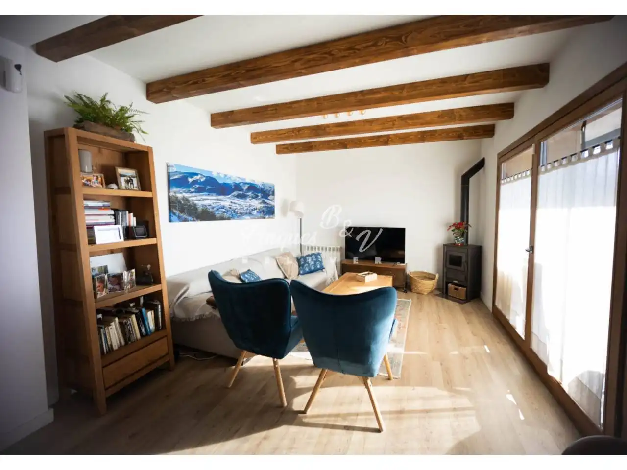 Sala de estar de Apartamento en venta en Bellver de Cerdanya con Aire acondicionado, Calefacción y Parquet