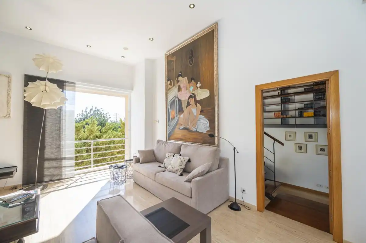 Sala de estar de Casa o chalet de alquiler en Sant Josep de sa Talaia con Aire acondicionado, Calefacción y Jardín privado