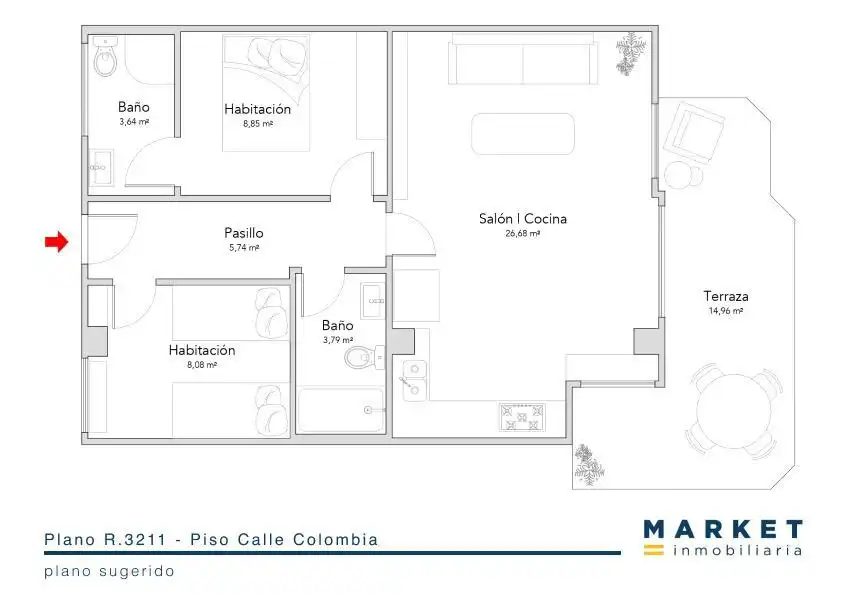 Piso en venta en Santa Pola con Terraza, Trastero y Amueblado