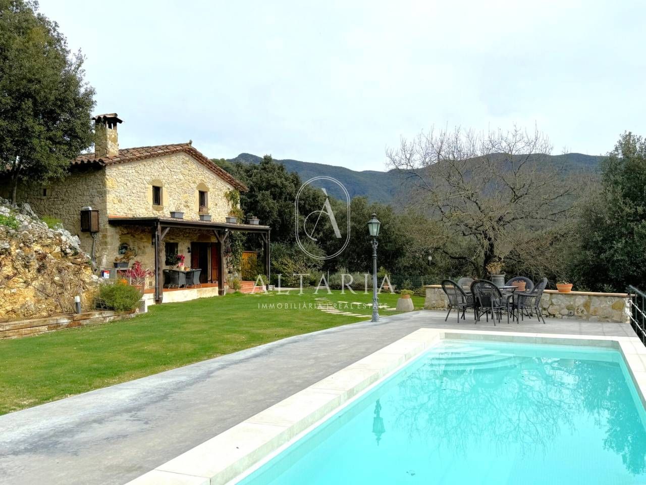 Garden of Country house for sale in Sant Martí de Llémena  with Private garden, Terrace and Swimming Pool