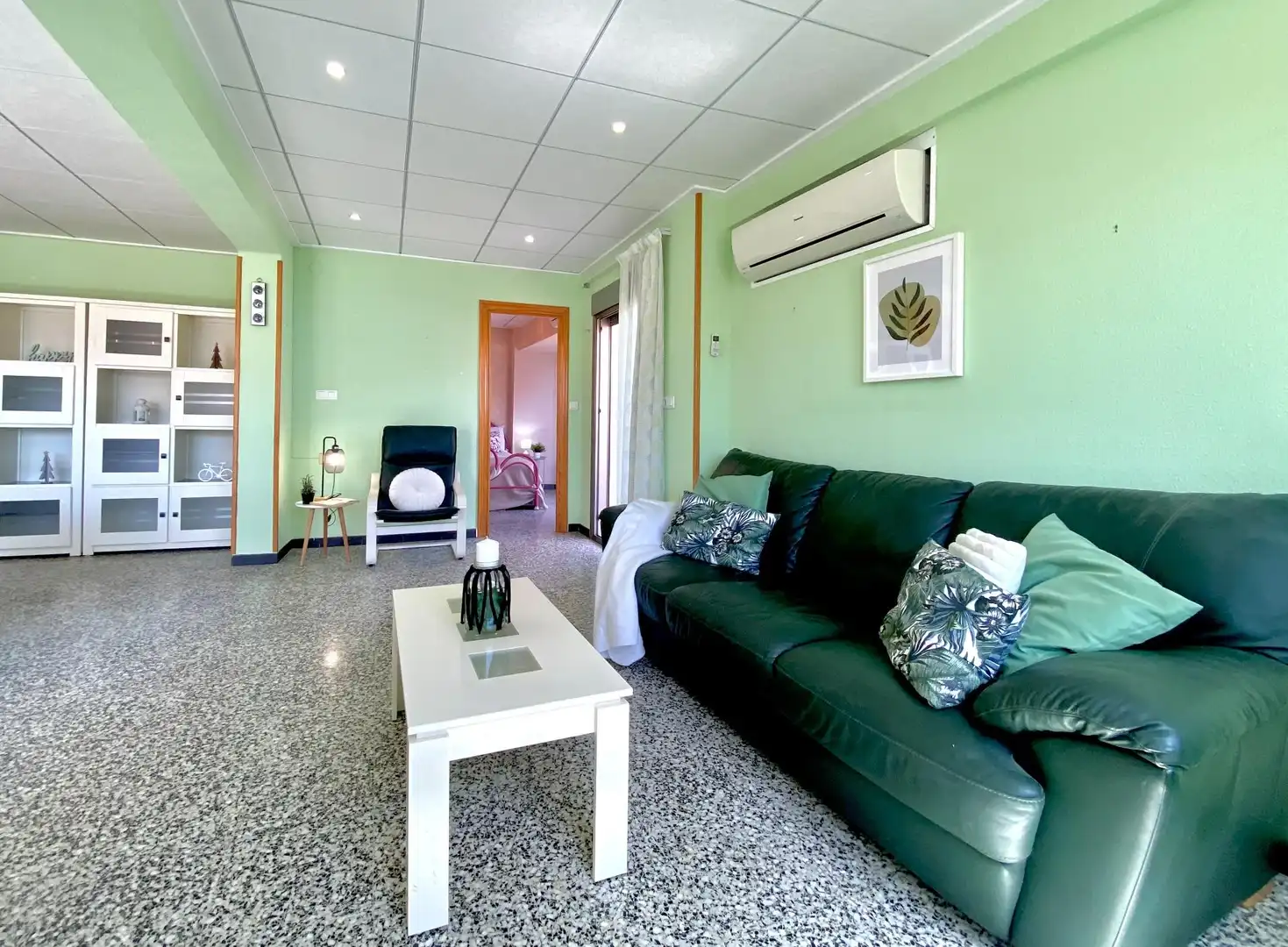 Living room of Flat for sale in La Pobla de Farnals  with Air Conditioner, Private garden and Balcony