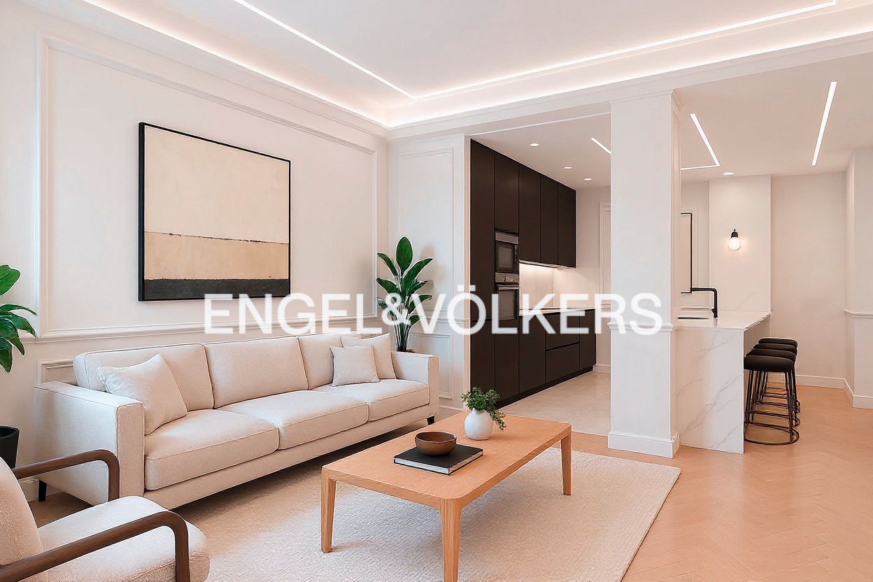 Sala d'estar de Apartament en venda en  Madrid Capital amb Calefacció i Parquet
