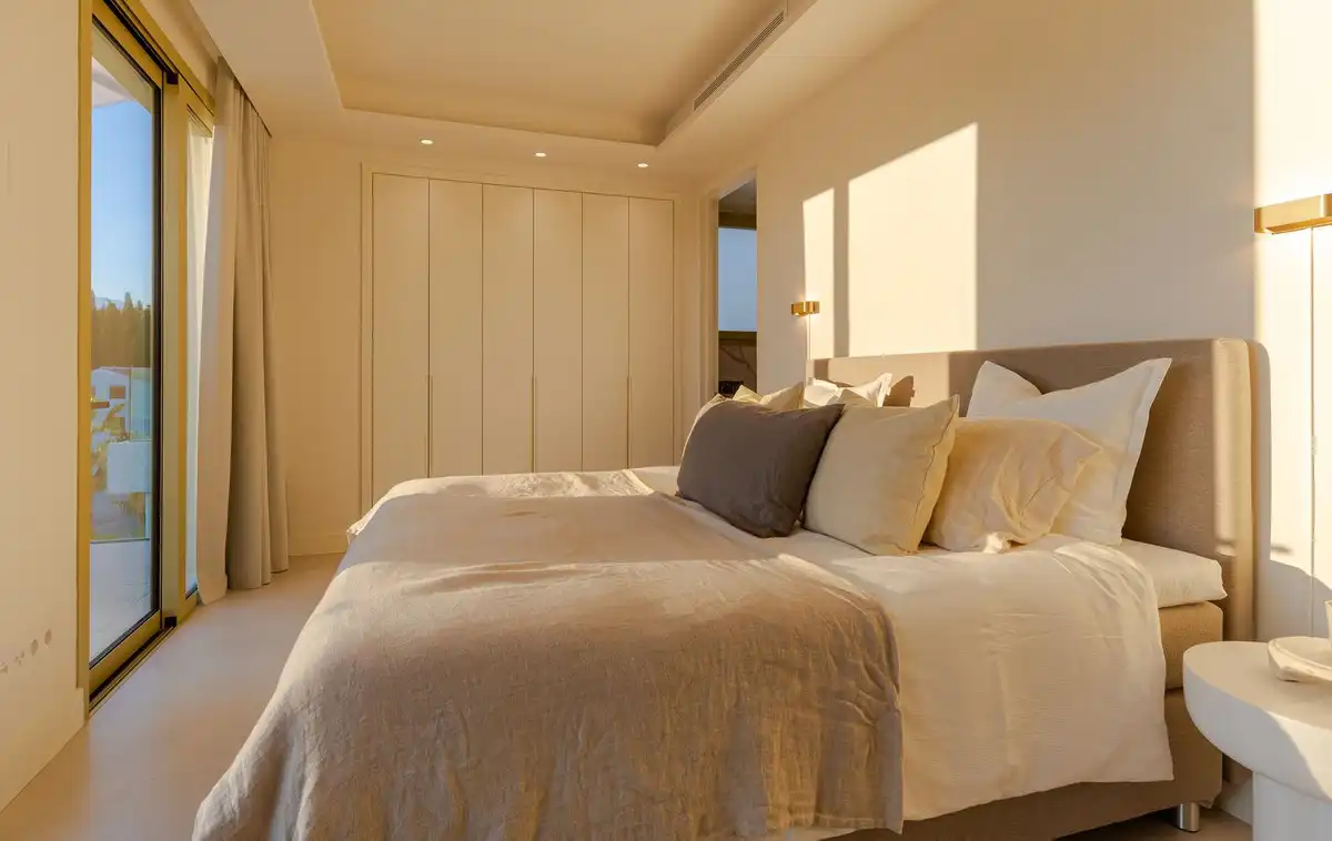 Schlafzimmer von Dachboden zum Verkauf in Marbella mit Klimaanlage, Terrasse und Abstellraum