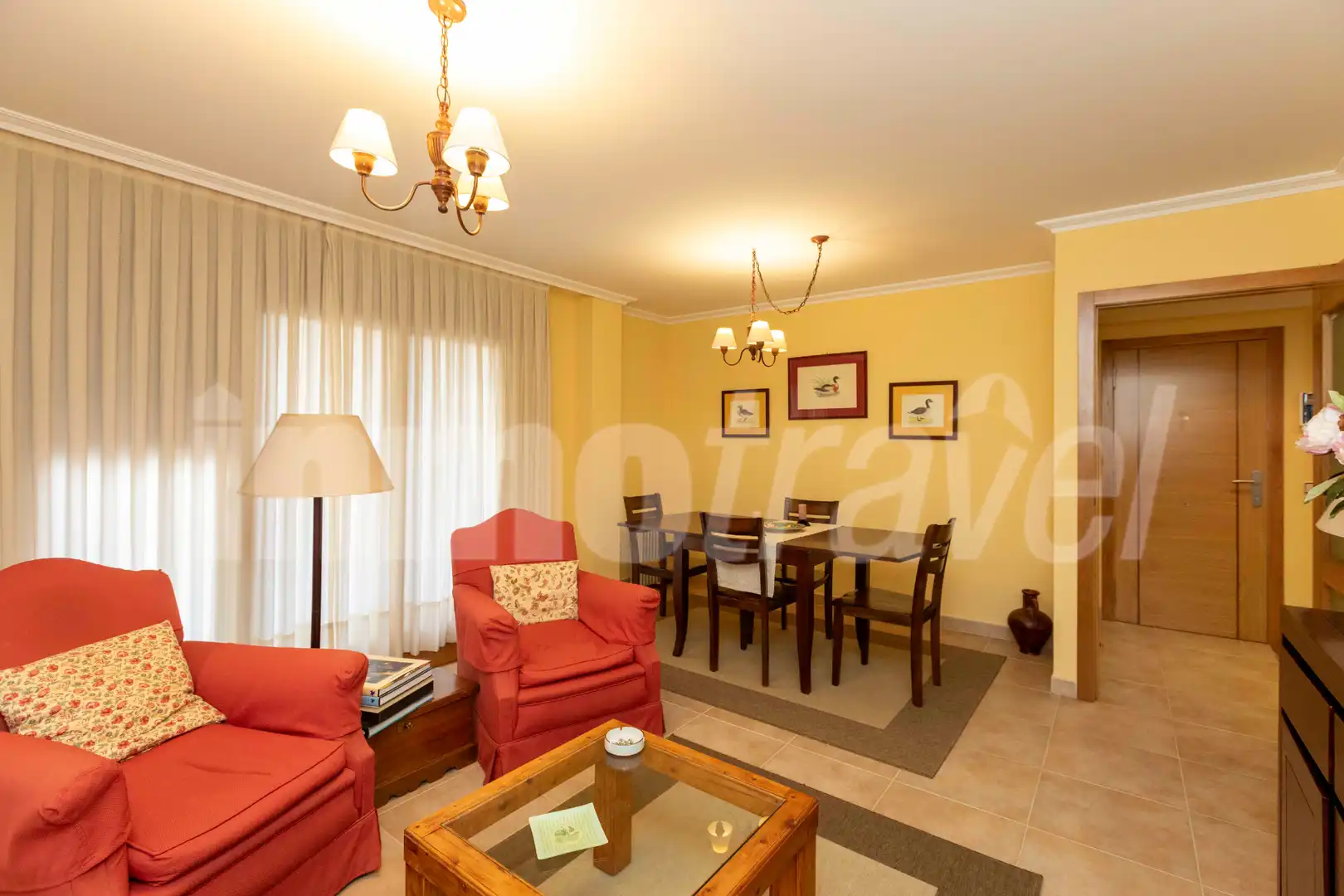 Sala d'estar de Apartament en venda en Sanxenxo amb Aire condicionat, Parquet i Terrassa