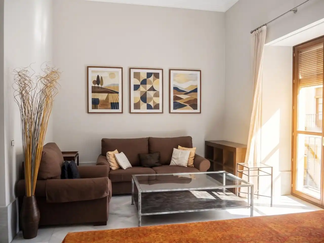 Living room of Flat for sale in Sevilla  with Air Conditioner, Terrace and Furnished
