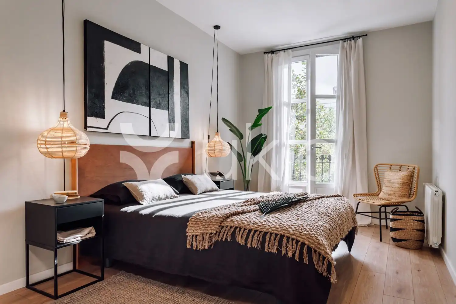 Habitación de Apartamento de alquiler en Barcelona con Aire acondicionado, Calefacción y Amueblado