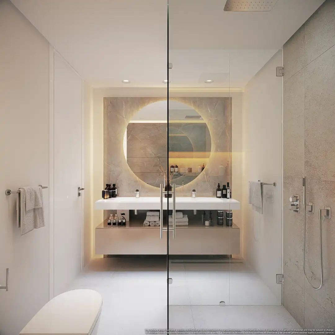 Badezimmer von Erdgeschoss zum Verkauf in Benahavís mit Klimaanlage, Privatgarten und Terrasse