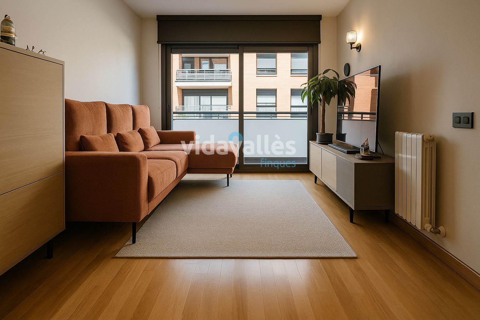Living room of Flat for sale in Sant Antoni de Vilamajor  with Air Conditioner, Heating and Parquet flooring