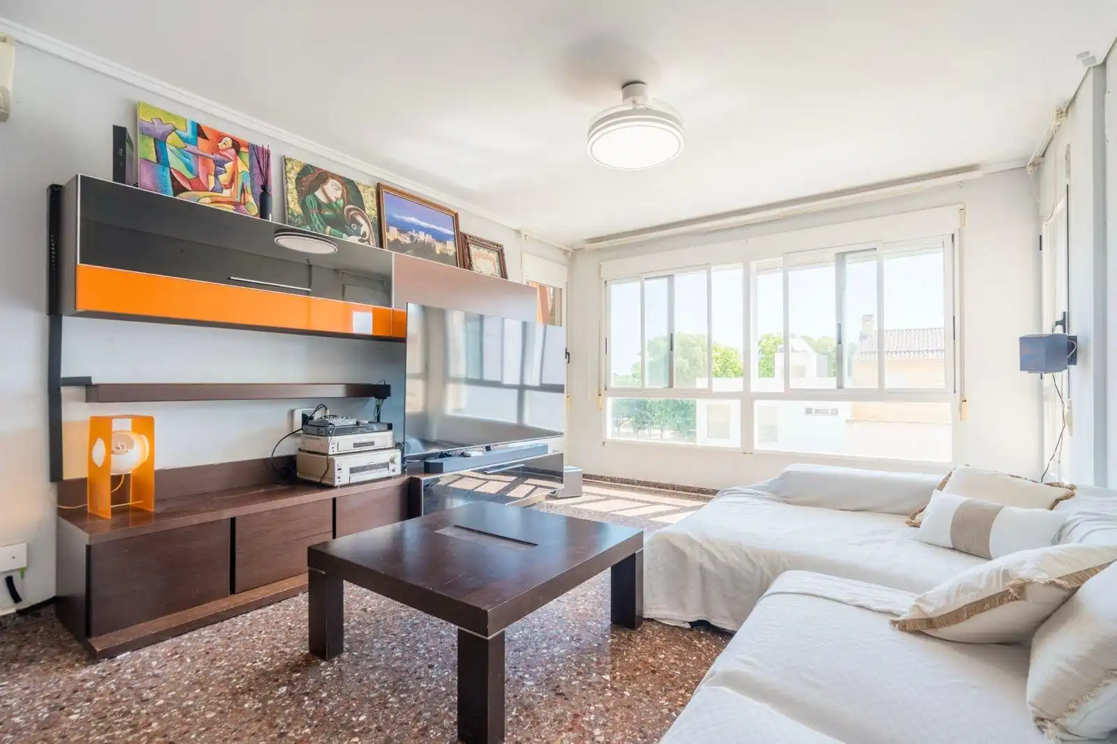 Sala de estar de Piso en venta en La Pobla de Farnals con Aire acondicionado, Horno y Balcón