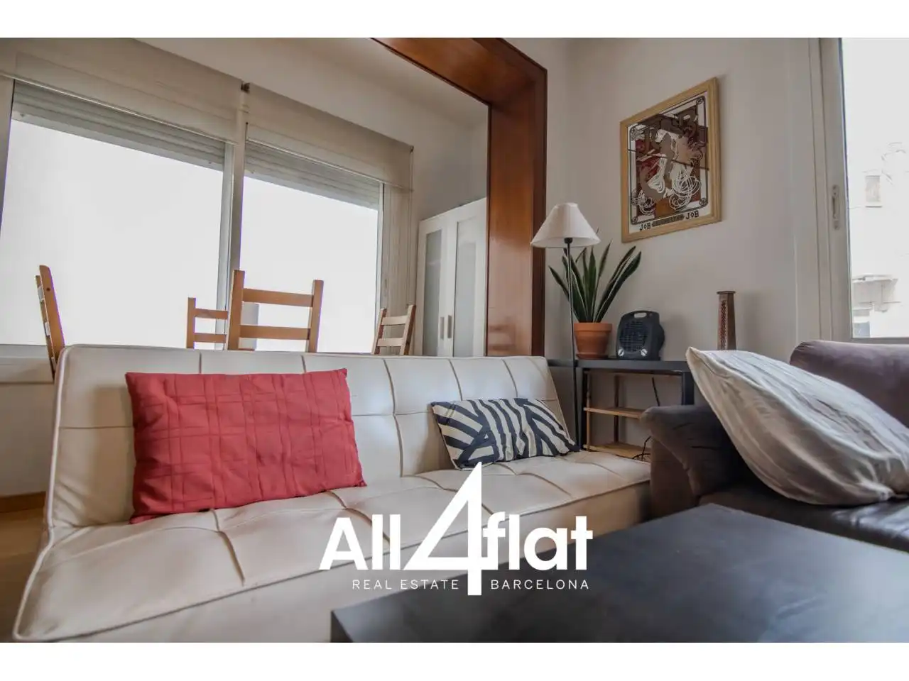 Wohnzimmer von Wohnung zur Miete in Barcelona mit Klimaanlage, Heizung und Parkett