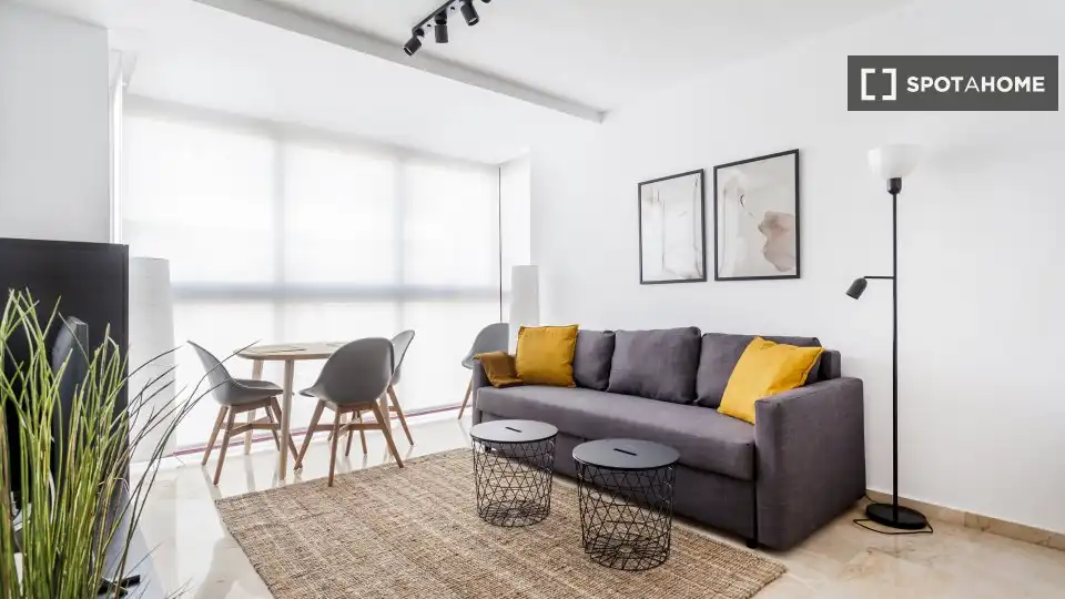 Living room of Flat for rent in Valencia  with Air Conditioner, Heating and Furnished