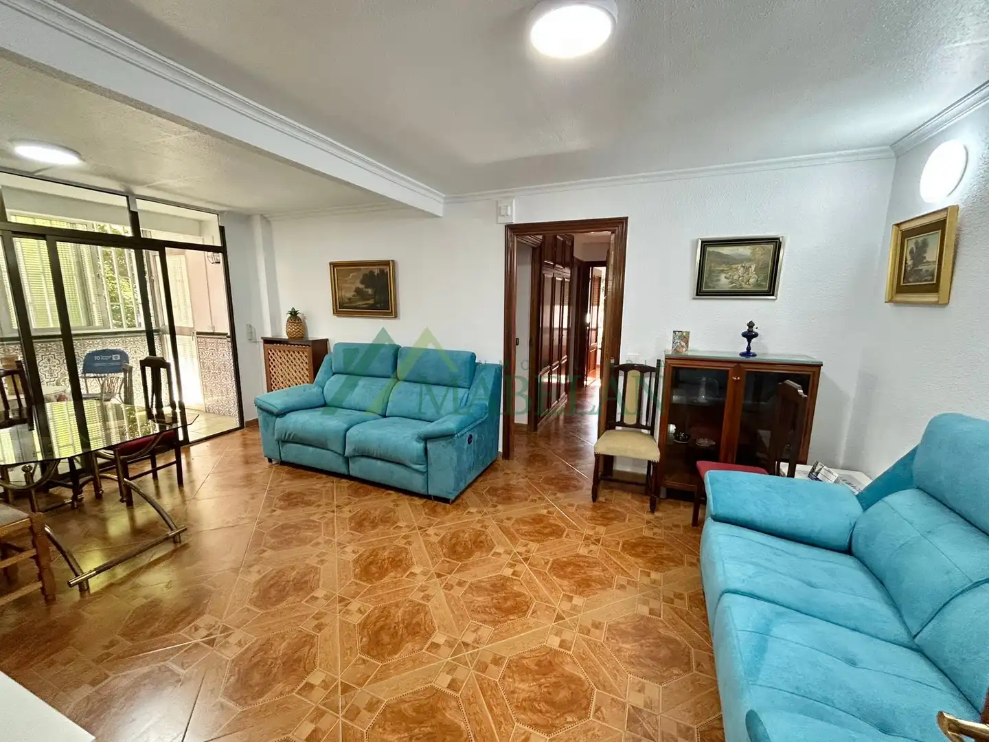 Wohnzimmer von Wohnung zur Miete in Madrid mit Heizung, Terrasse und Möbliert