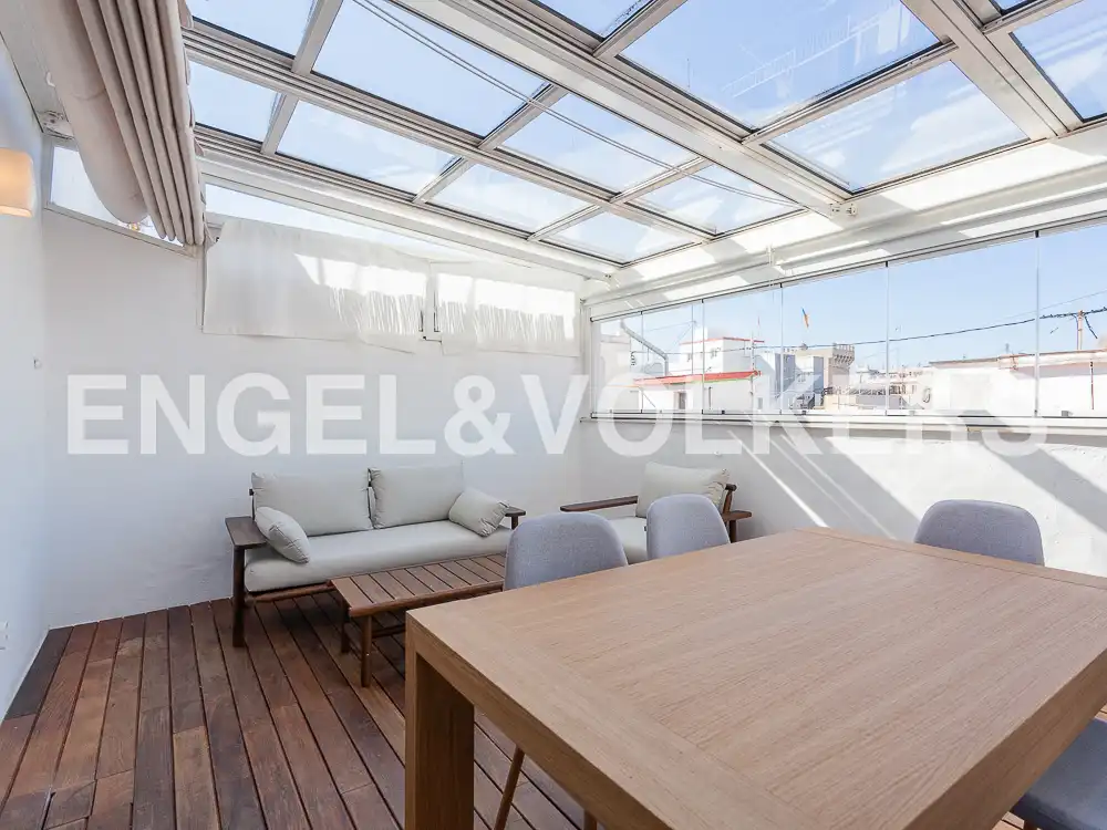 Terrace of Attic for rent in Valencia  with Air Conditioner, Heating and Parquet flooring