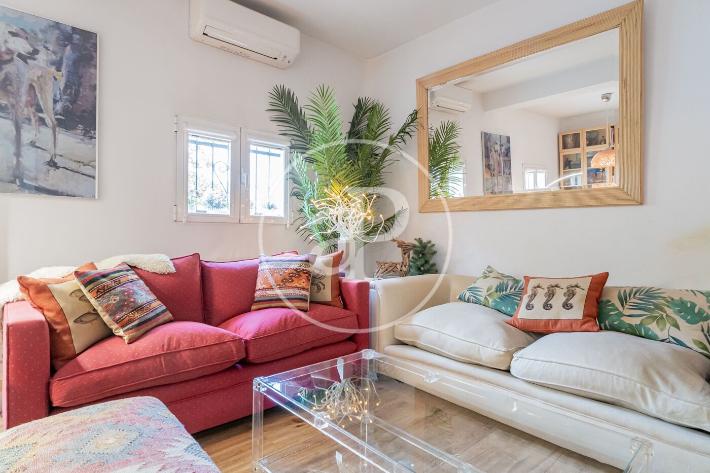 Living room of Single-family semi-detached for sale in  Madrid Capital  with Air Conditioner, Heating and Terrace