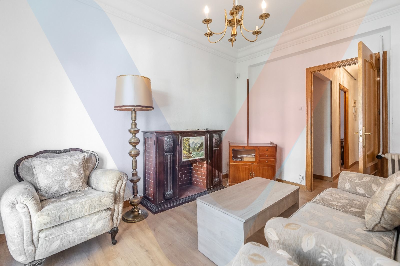 Sala de estar de Piso en venta en  Madrid Capital con Calefacción y Terraza