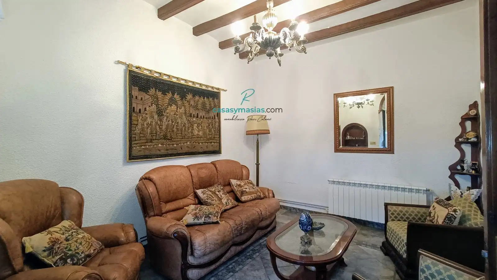 Sala de estar de Finca rústica de alquiler en Font-rubí con Aire acondicionado, Calefacción y Jardín privado