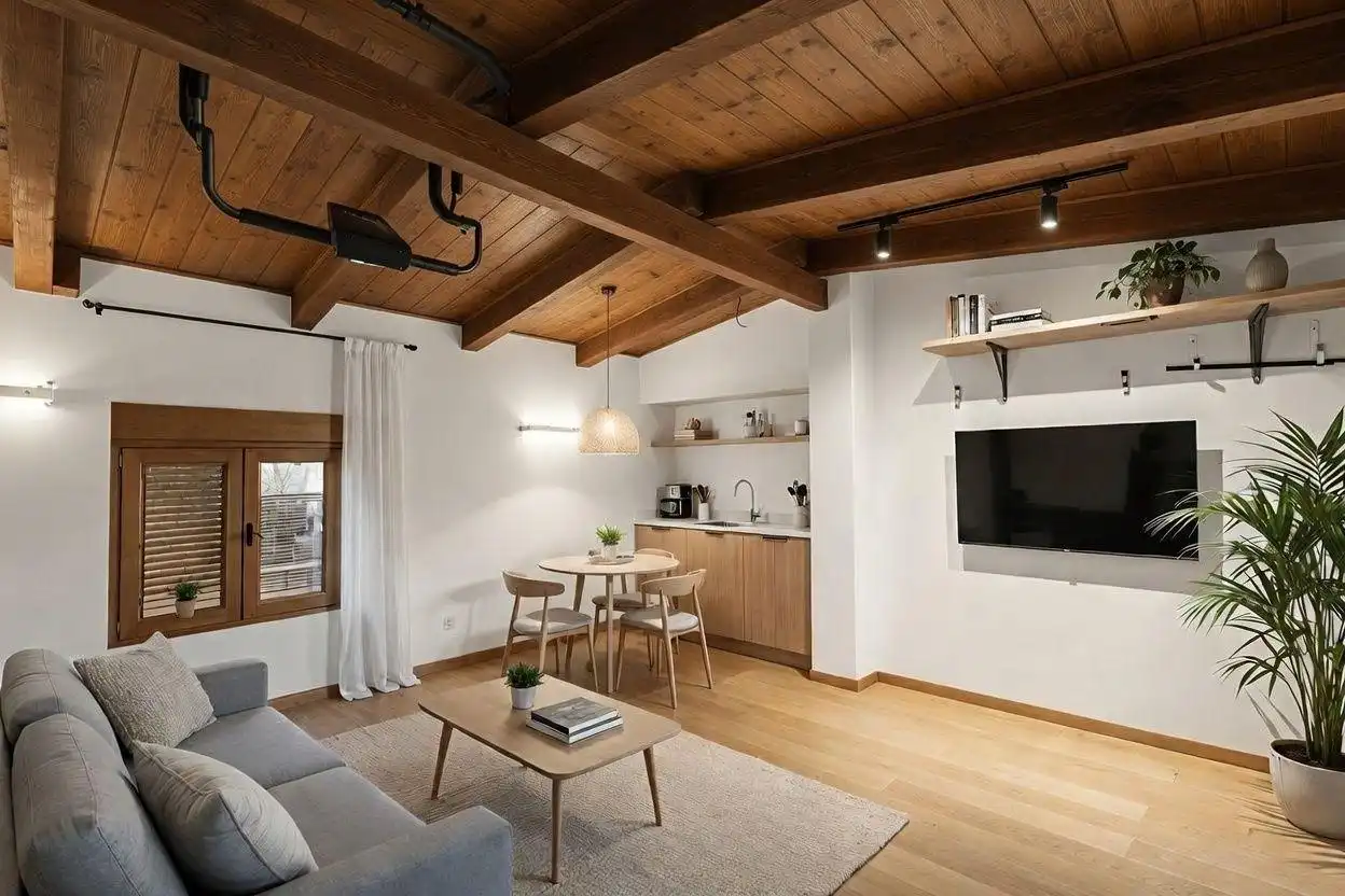 Wohnzimmer von Country house zum Verkauf in  Palma de Mallorca mit Klimaanlage, Heizung und Privatgarten