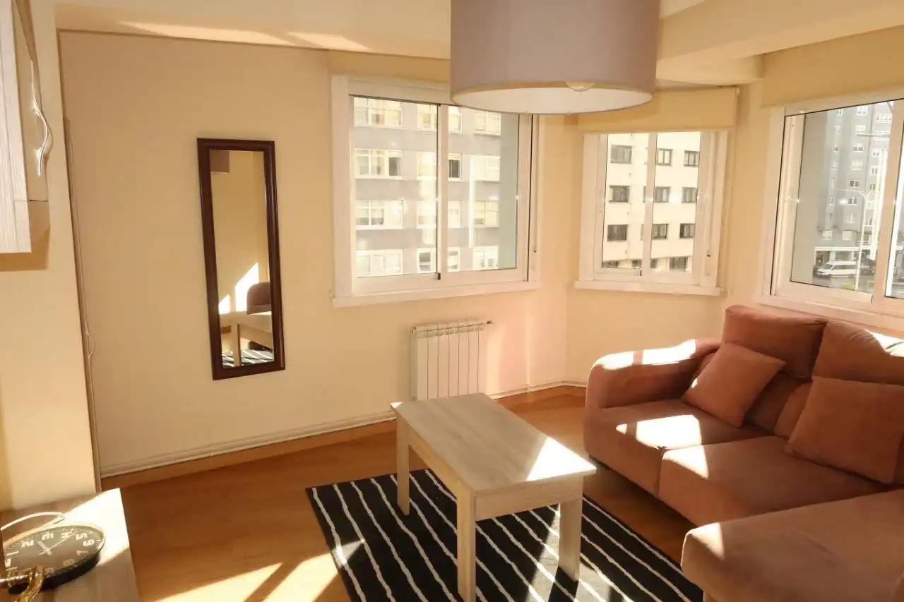 Living room of Flat for sale in A Coruña Capital   with Heating, Storage room and Furnished