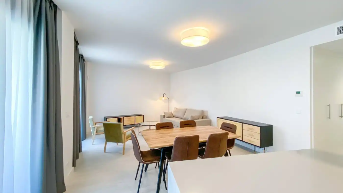Esszimmer von Wohnung zur Miete in Málaga mit Klimaanlage, Heizung und Privatgarten