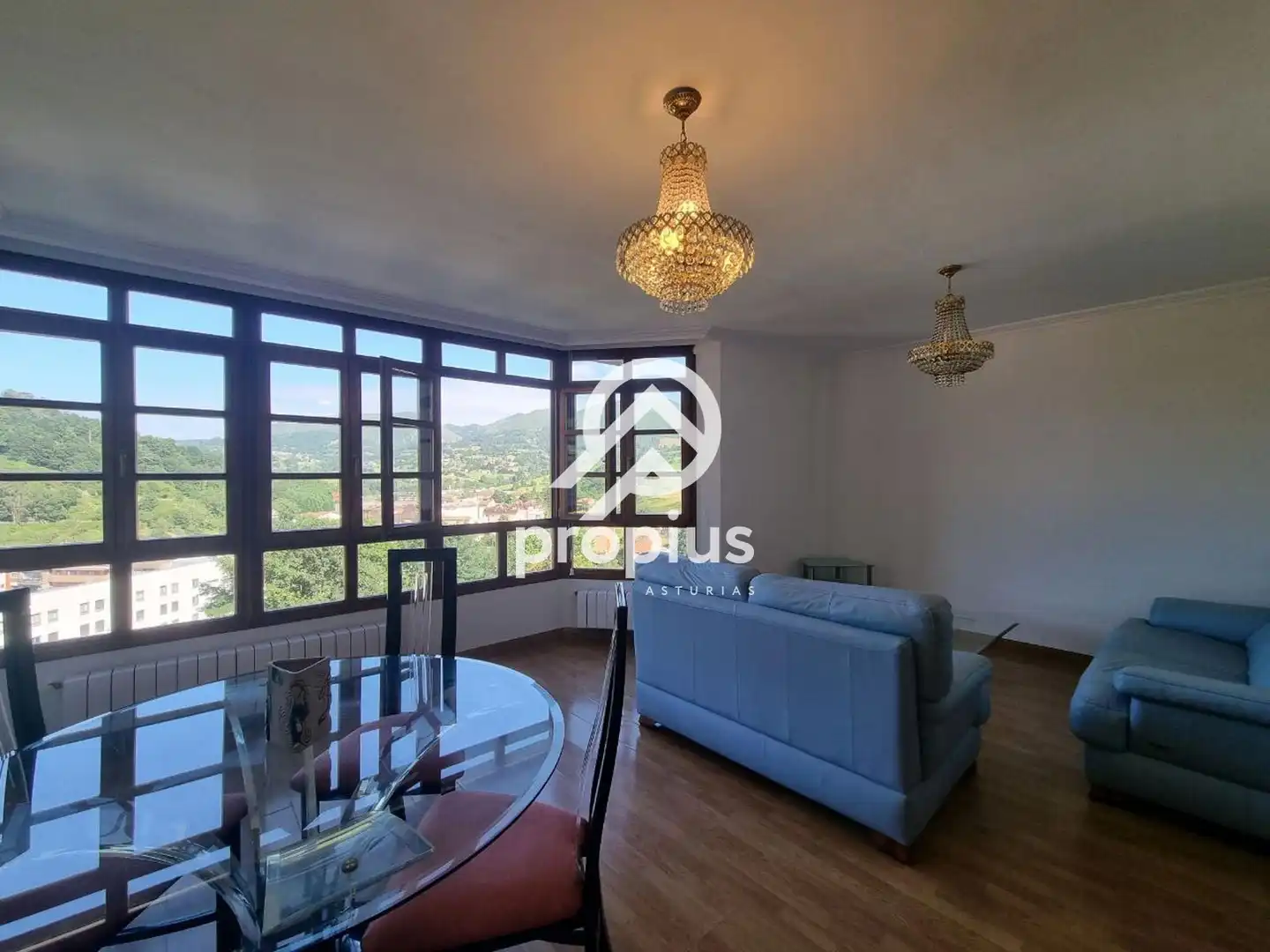 Sala de estar de Casa adosada en venta en Piloña con Calefacción, Jardín privado y Parquet