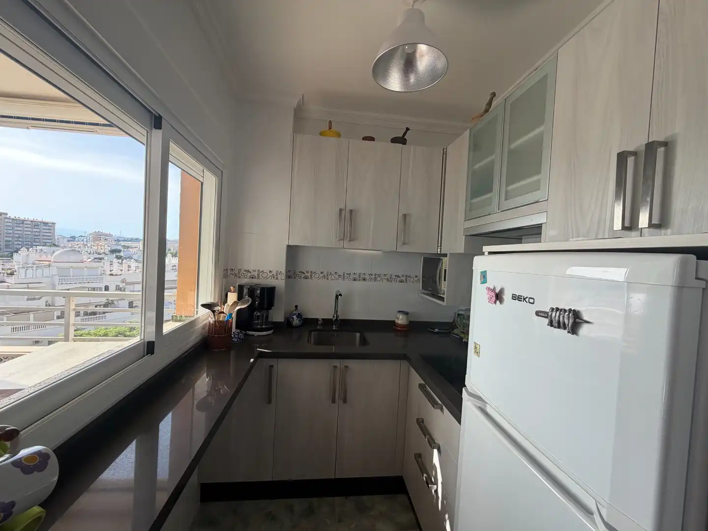 Cocina de Apartamento en venta en Algarrobo con Aire acondicionado, Terraza y Amueblado