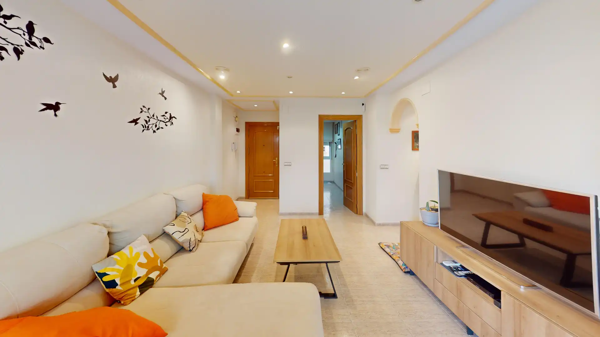 Sala de estar de Piso en venta en Elche / Elx con Aire acondicionado, Amueblado y Balcón