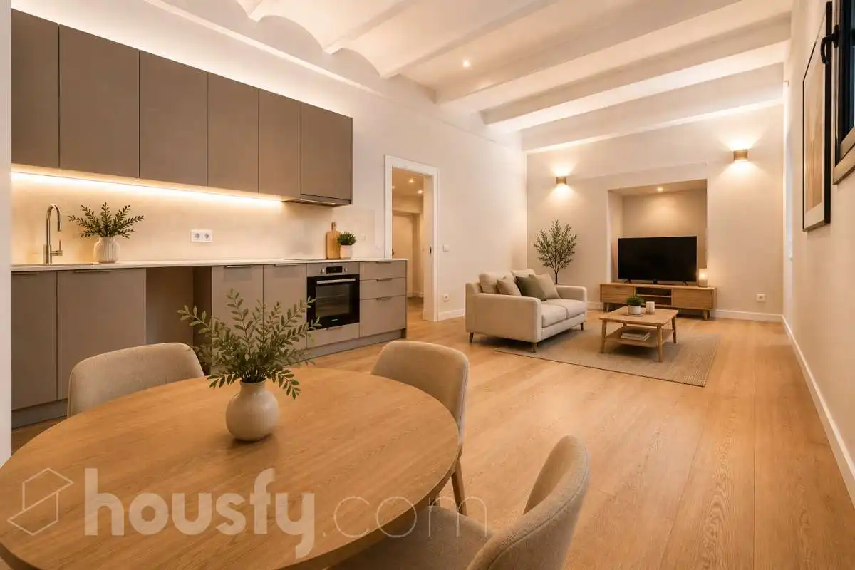 Sala de estar de Planta baja en venta en Barcelona con Parquet