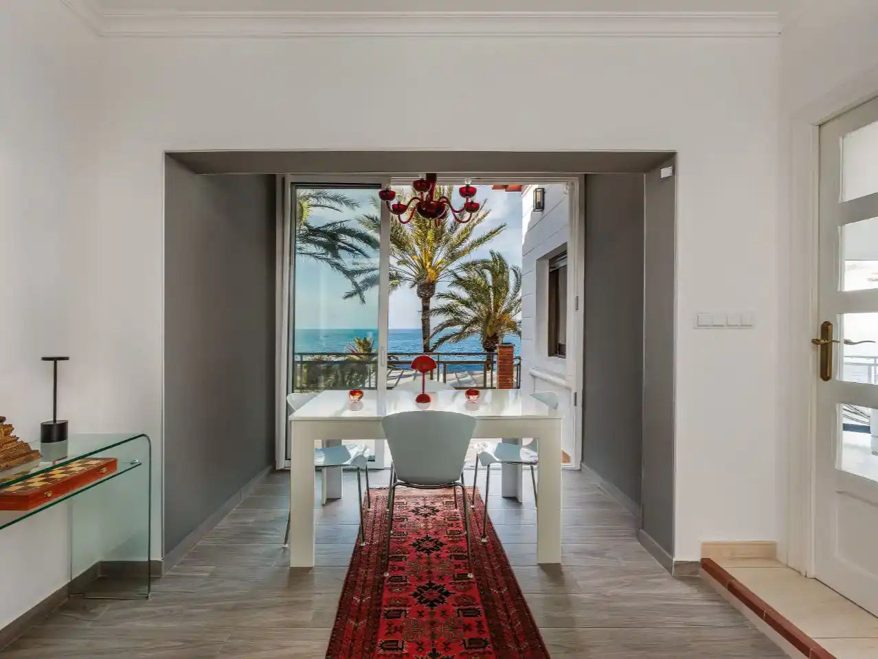 Dining room of Flat for rent in Dénia  with Air Conditioner, Private garden and Parquet flooring