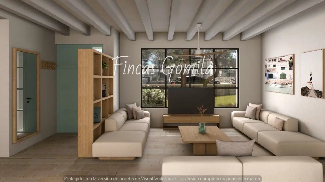 Sala d'estar de Casa o xalet en venda en Es Mercadal amb Aire condicionat, Jardí privat i Terrassa