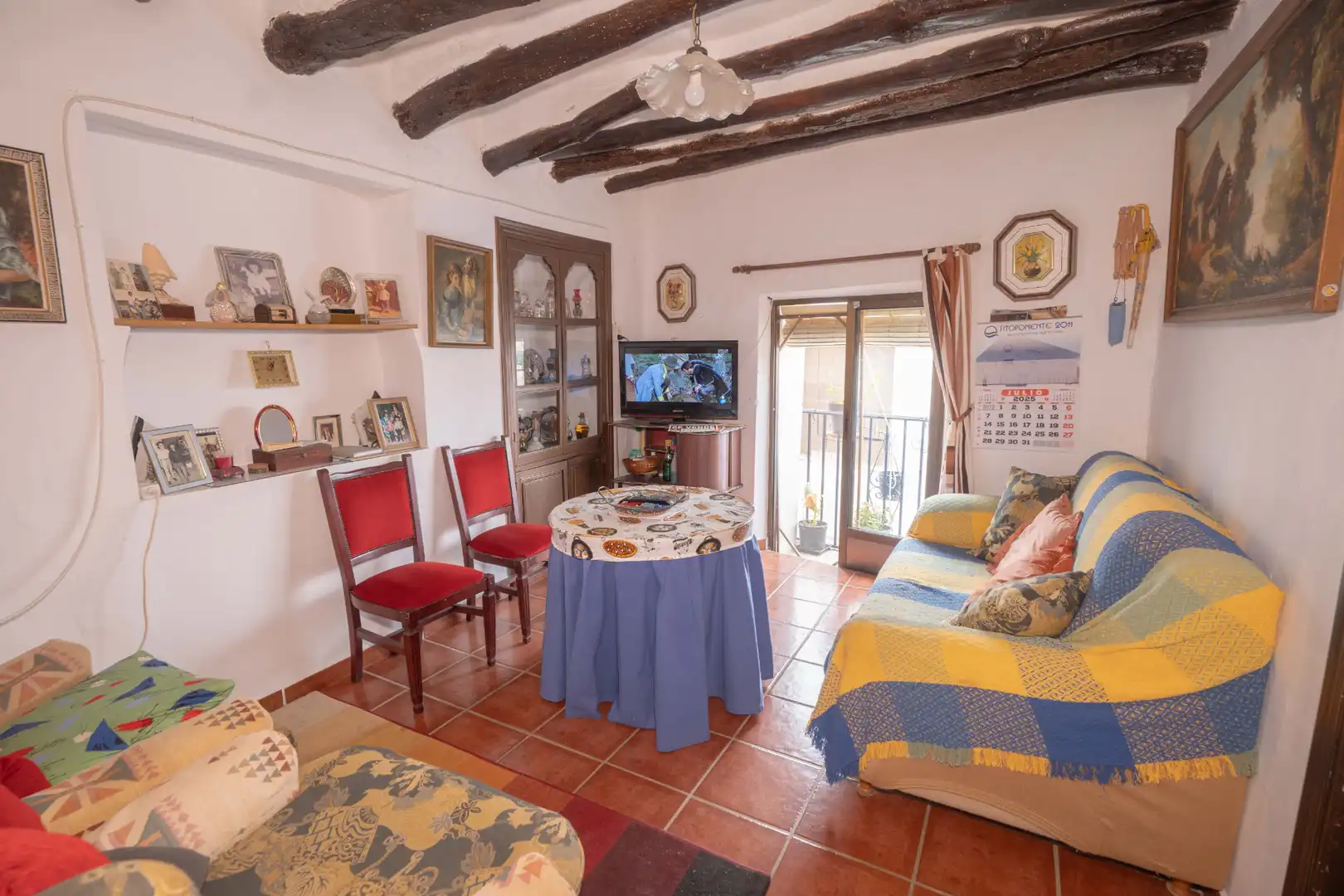 Sala de estar de Casa adosada en venta en Paterna del Río con Amueblado y Balcón