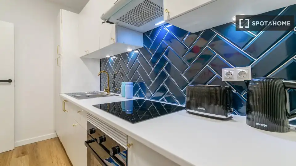 Kitchen of Flat for share in Barcelona  with Air Conditioner, Terrace and Furnished