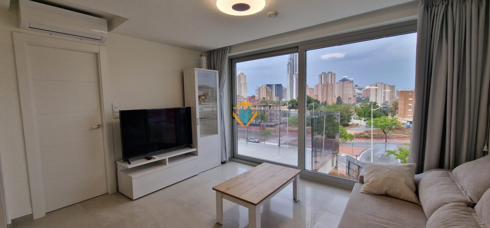 Living room of Flat for sale in Villajoyosa / La Vila Joiosa  with Air Conditioner, Heating and Terrace