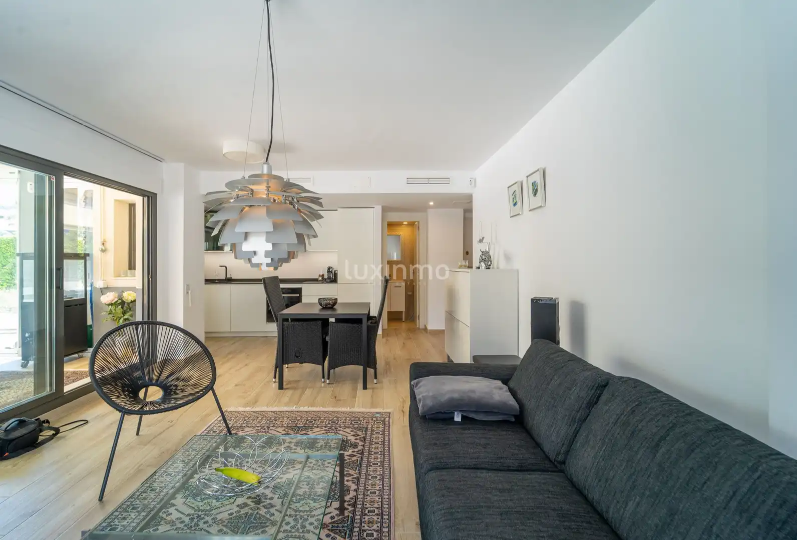 Sala de estar de Planta baja en venta en Calpe / Calp con Aire acondicionado, Jardín privado y Terraza